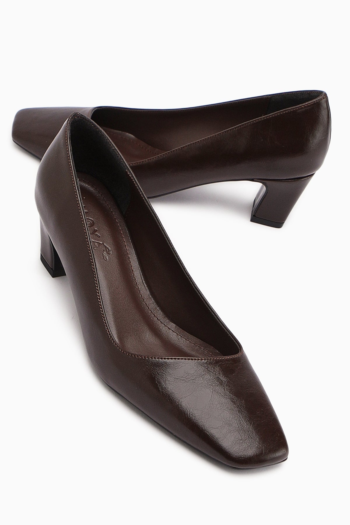 Jelina Kahve Kalın Topuklu Kadın Ayakkabısı