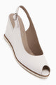 Marly Hakiki Deri Beyaz Dolgu Topuklu Kadın Sandalet