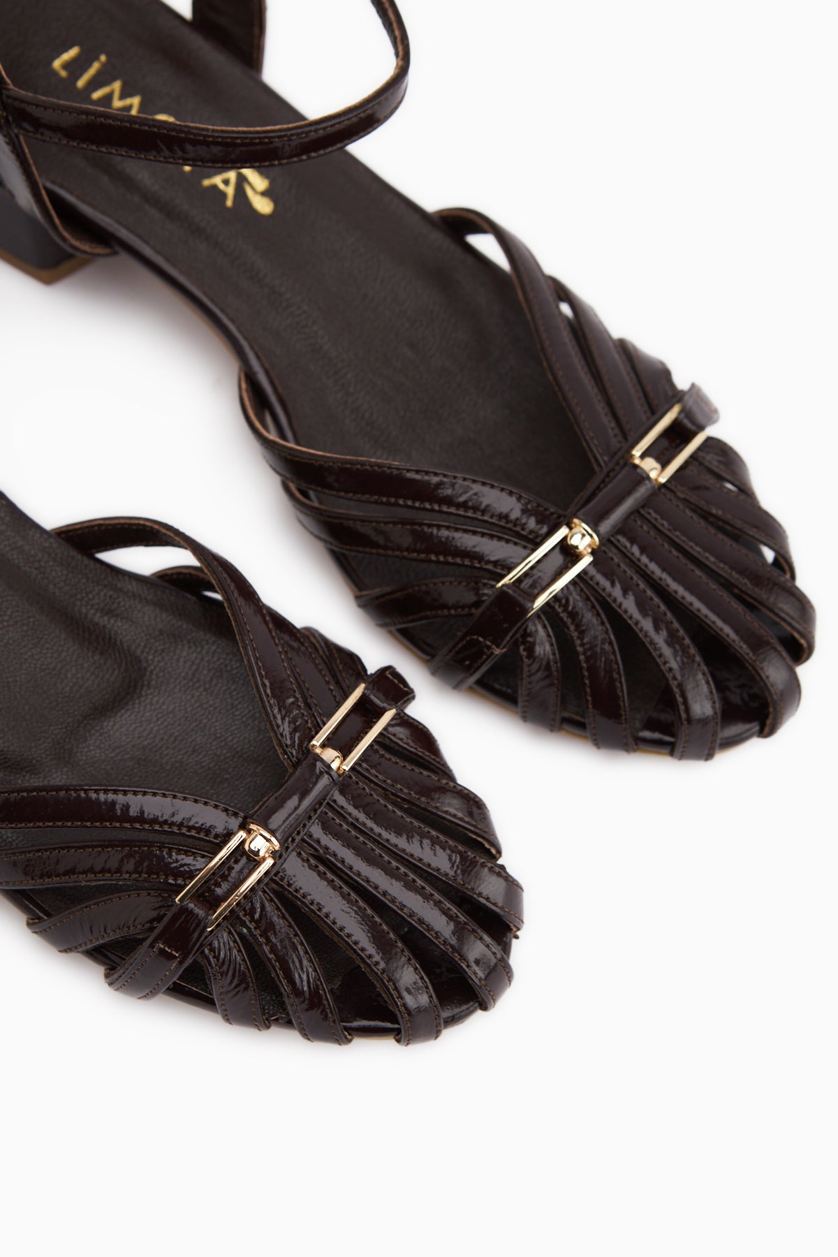 Serry Hakiki Deri Kahve Tokalı Kadın Sandalet