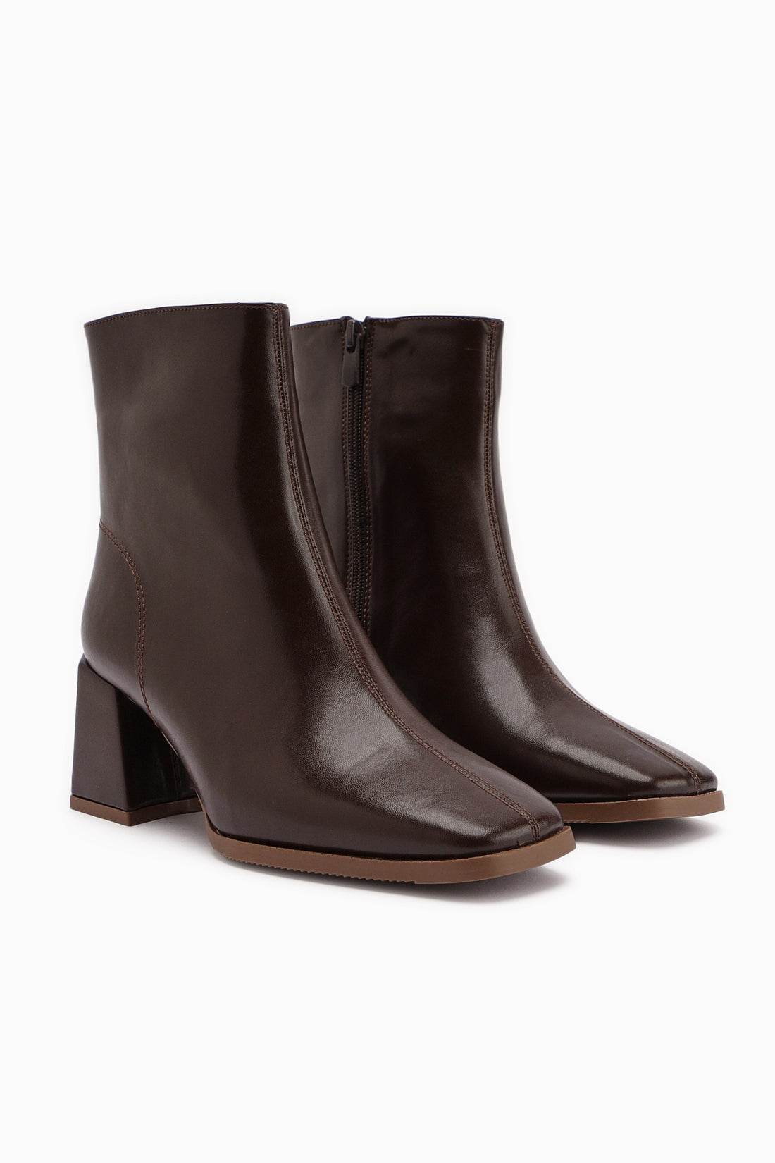 Margot Kahve Küt Burunlu Topuklu Kadın Bot