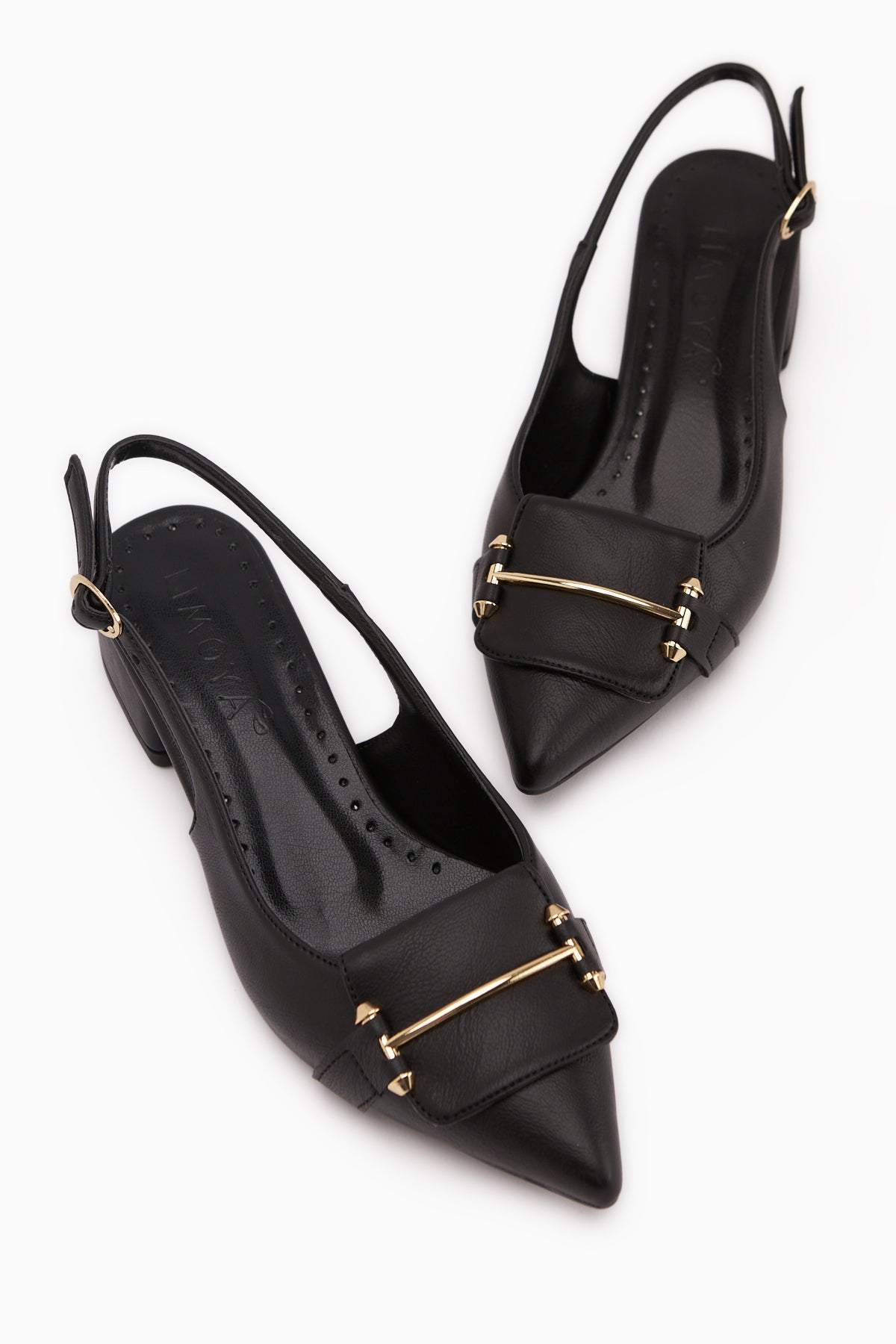 Enja Siyah Tokalı Kısa Topuklu Kadın Topuklu Ayakkabı