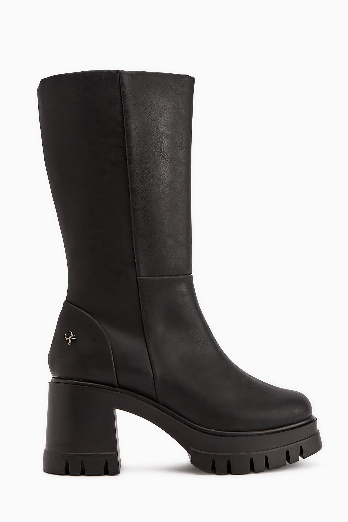 Chelsie Siyah Yüksek Topuklu Platformlu Kısa Çizme