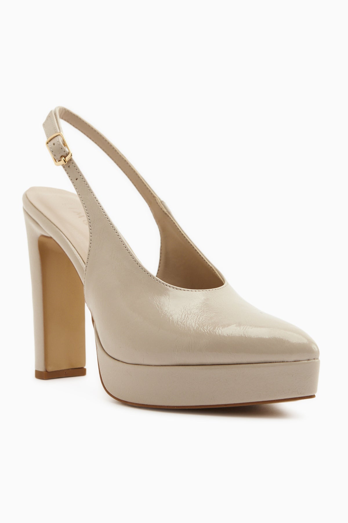 Ramia Bej Sivri Burunlu Platform Topuklu Kadın Ayakkabı