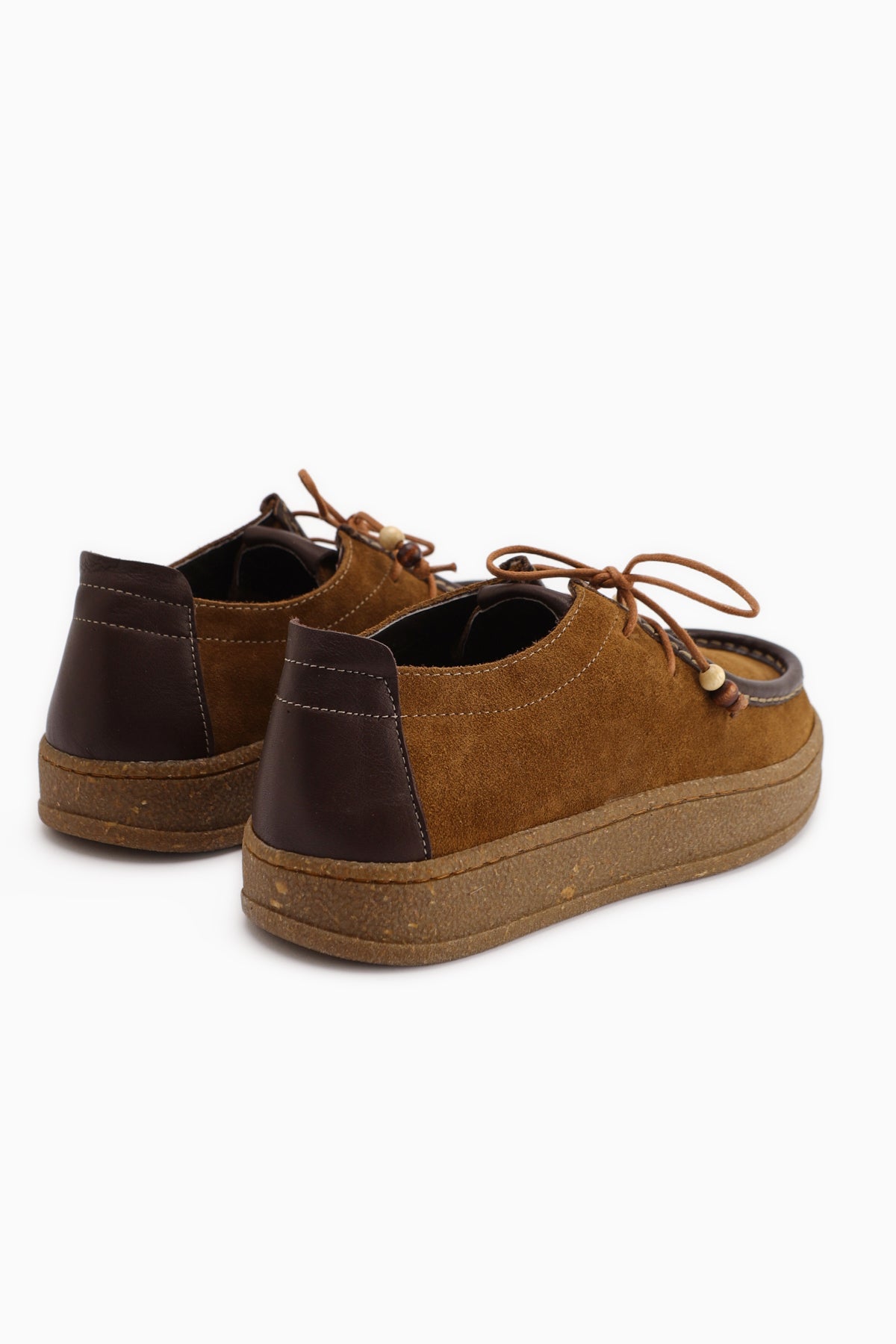 Polin Hakiki Deri Vizon Süet Bağcıklı Günlük Loafer Ayakkabı