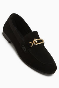 Alessa Hakiki Deri Siyah Tokalı Loafer Kadın Günlük Makosen Ayakkabı