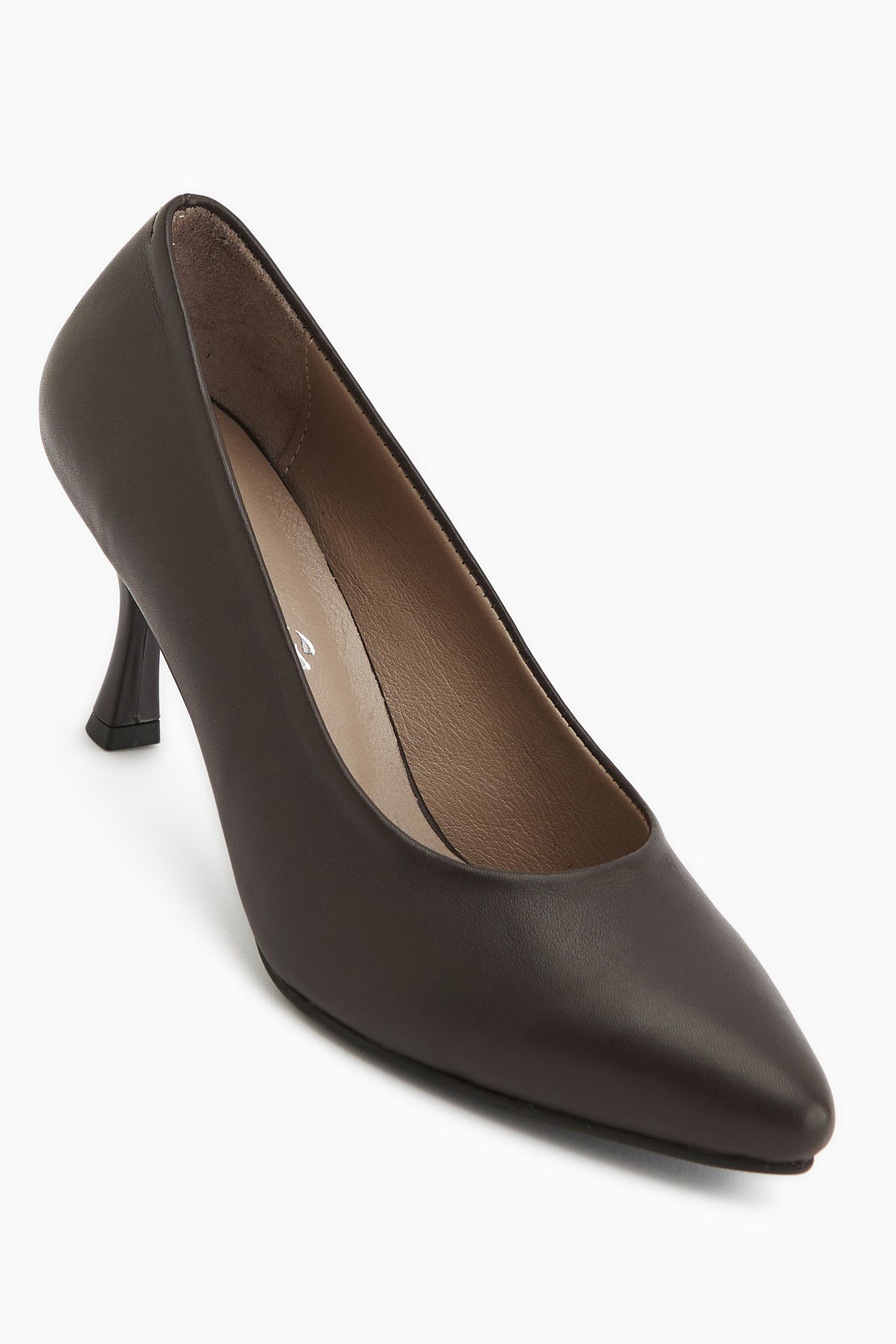 Kiara Hakiki Deri Kahve Kadın Topuklu Ayakkabı Stiletto