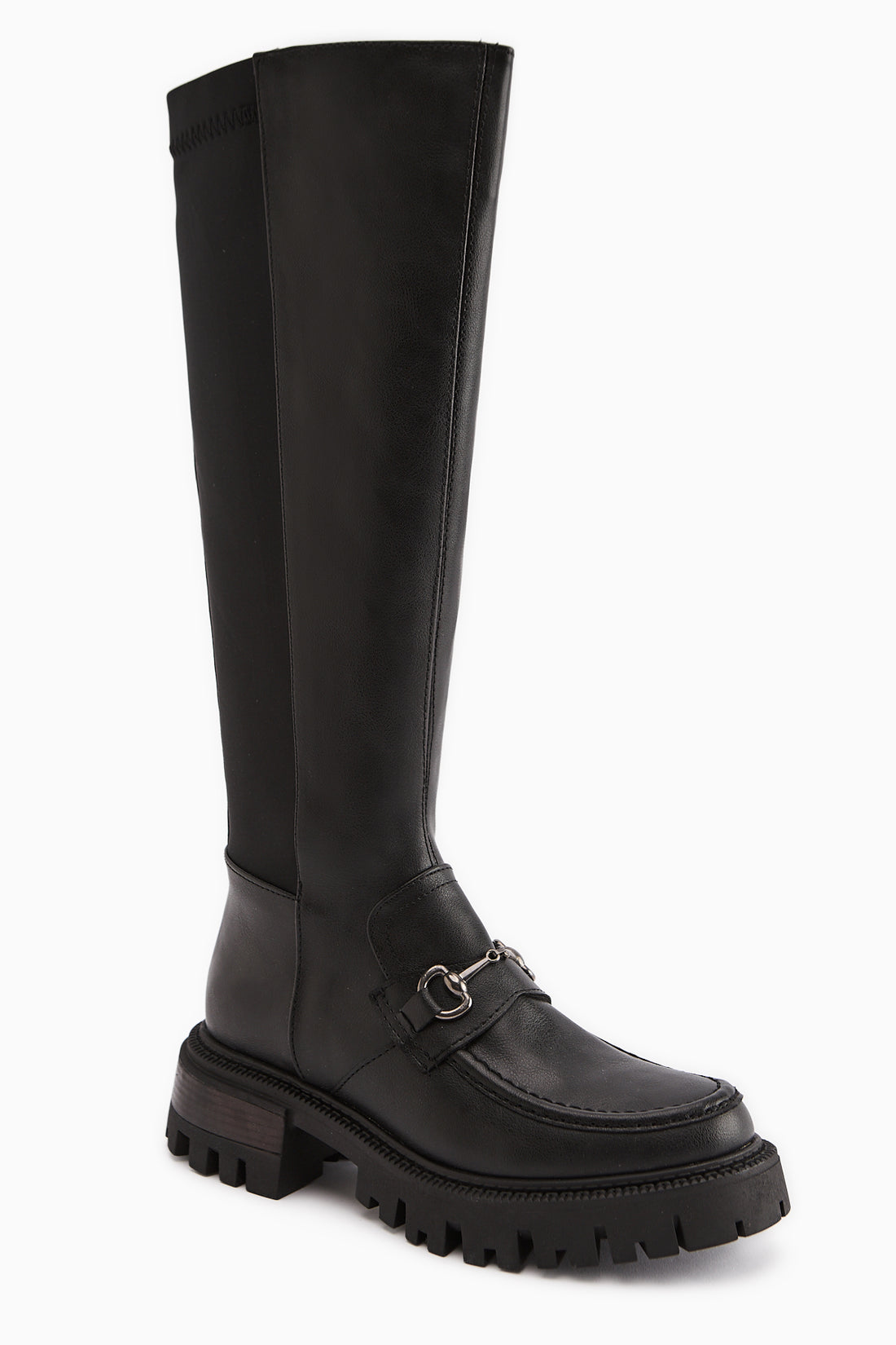 Meli Siyah Toka Detaylı Dalgıç Kumaşlı Tokalı Çizme