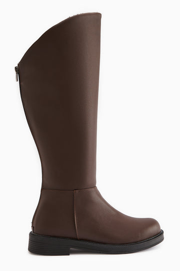 Gigi Kahve İçi Kürklü Katlanabilir Arkadan Fermuarlı Çizme