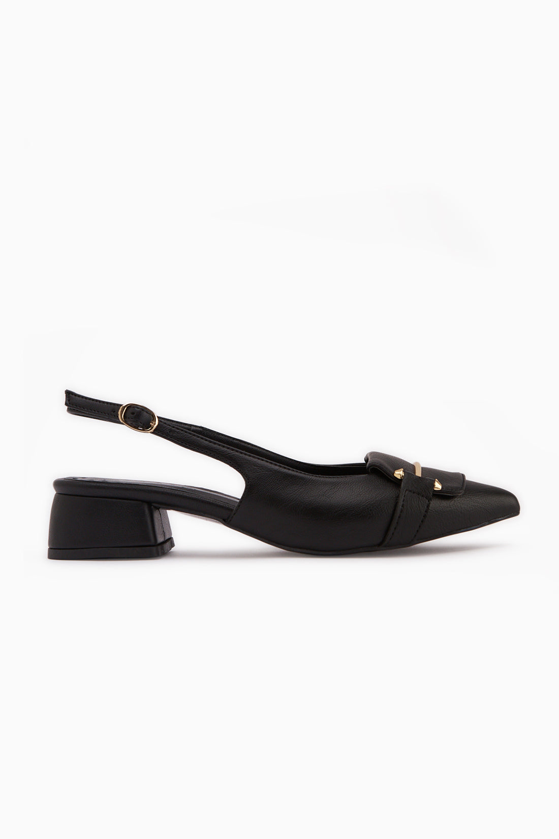 Enja Siyah Tokalı Kısa Topuklu Kadın Topuklu Ayakkabı