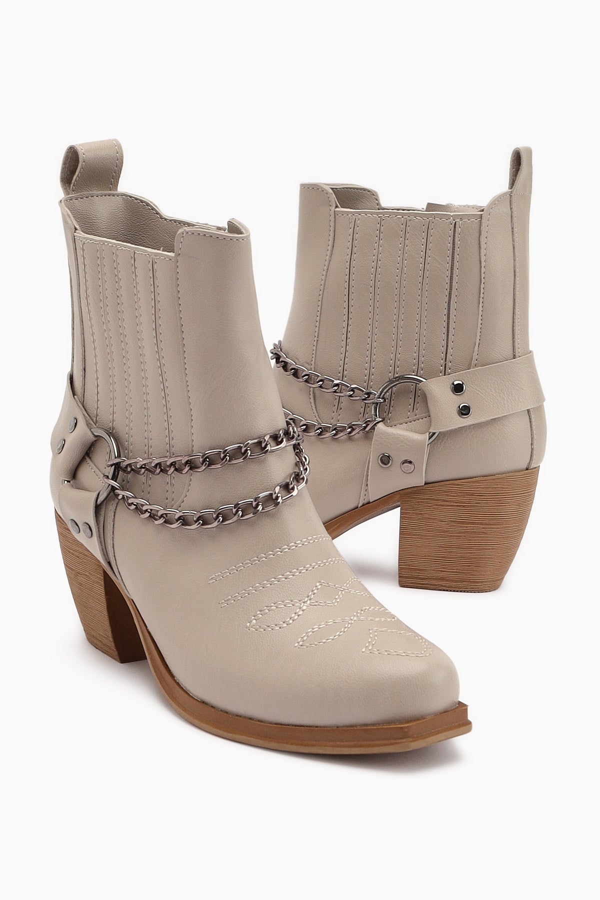 Deana Bej Nakışlı Kadın Western Bot