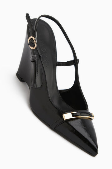 Phia Siyah Tokalı Dolgu Topuklu Kadın Sandalet