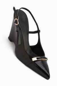 Phia Siyah Tokalı Dolgu Topuklu Kadın Sandalet