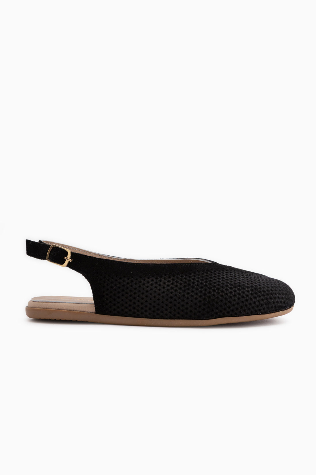 Avin Hakiki Deri Siyah Süet Kadın Slingback Babet