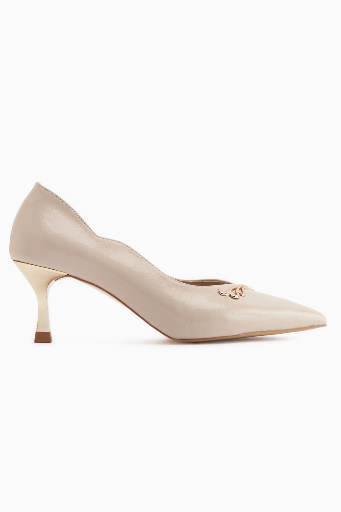 Liona Bej Toka Detaylı Kadın Topuklu Ayakkabı Stiletto