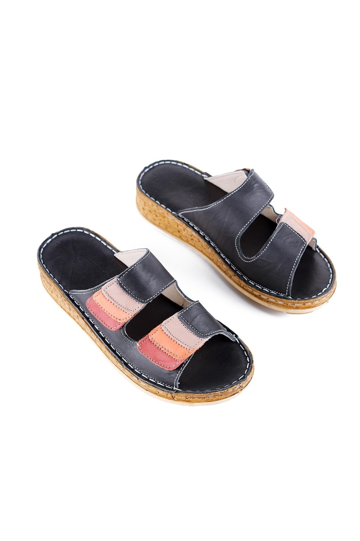 Hakiki Deri Kassid Siyah Comfort Terlik