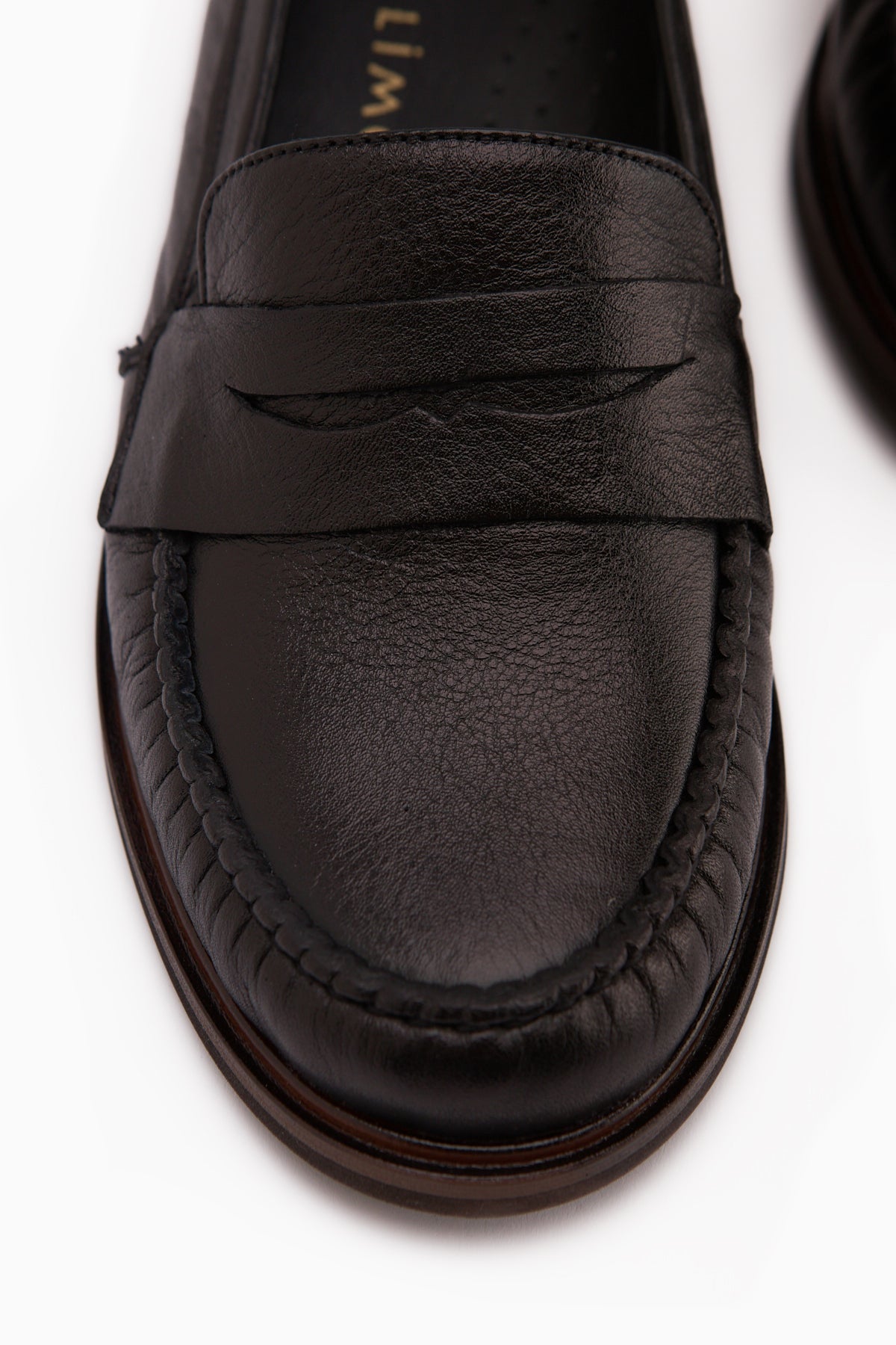 Fosia Hakiki Deri Siyah Penny Loafer Kadın Ayakkabı