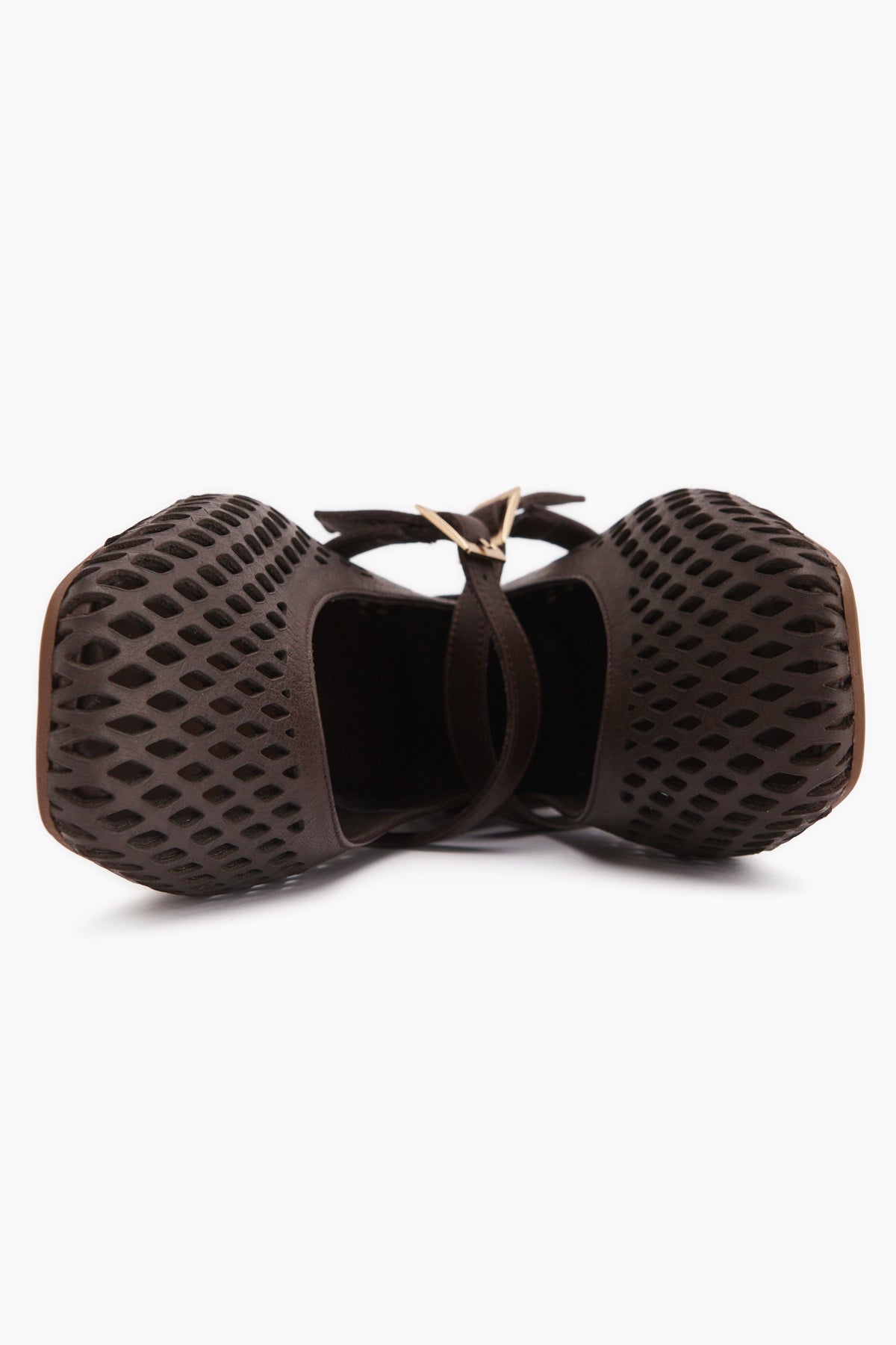 Randy Hakiki Deri Kahve Bantlı Kadın Babet