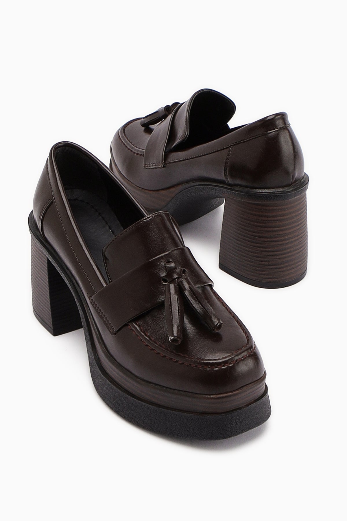 Juni Kahve Platform Topuklu Kadın Günlük Ayakkabı