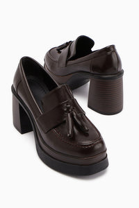 Juni Kahve Platform Topuklu Kadın Günlük Ayakkabı