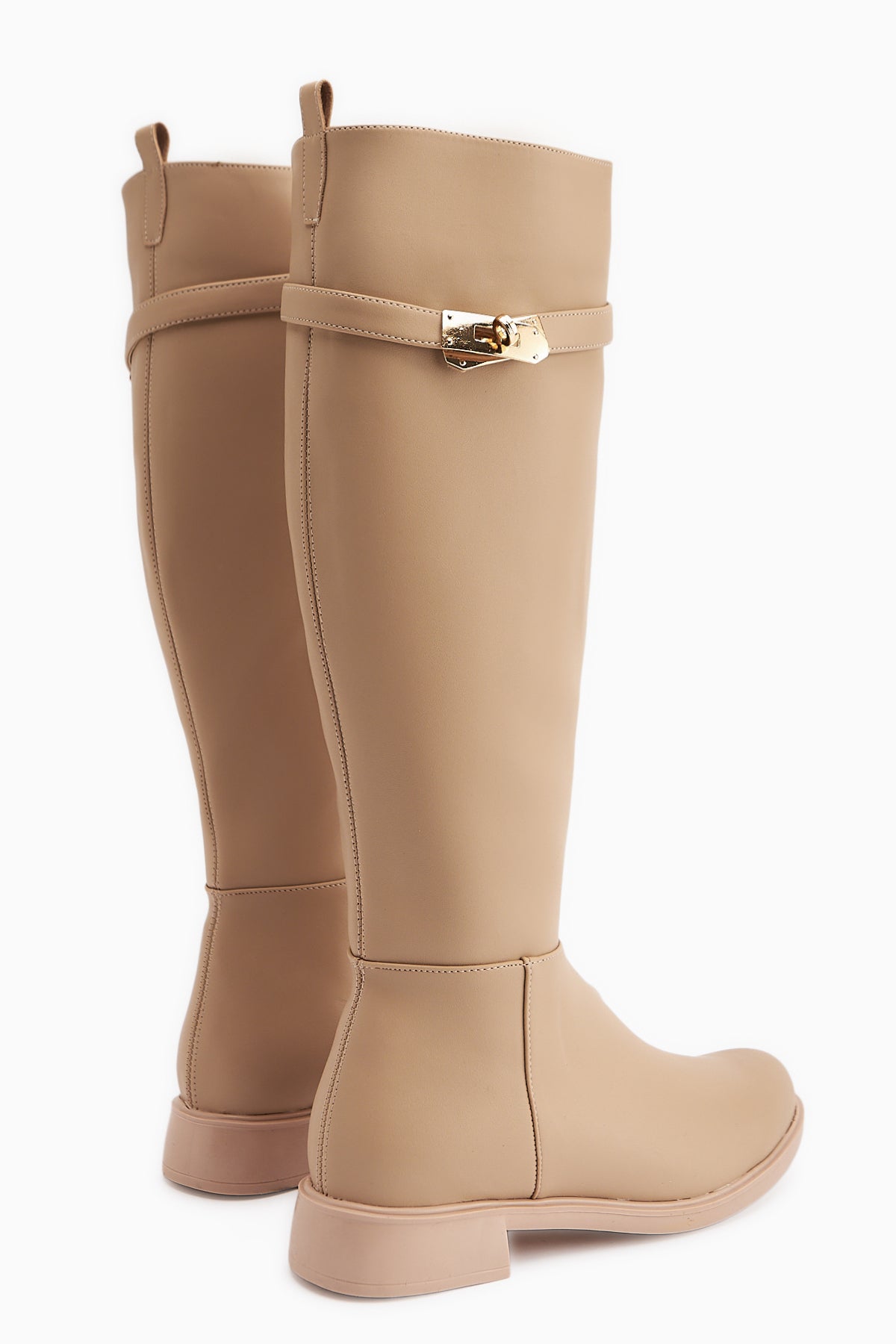 Kanako Nud Aksesuarlı Fermuarlı Kısa Topuklu Çizme