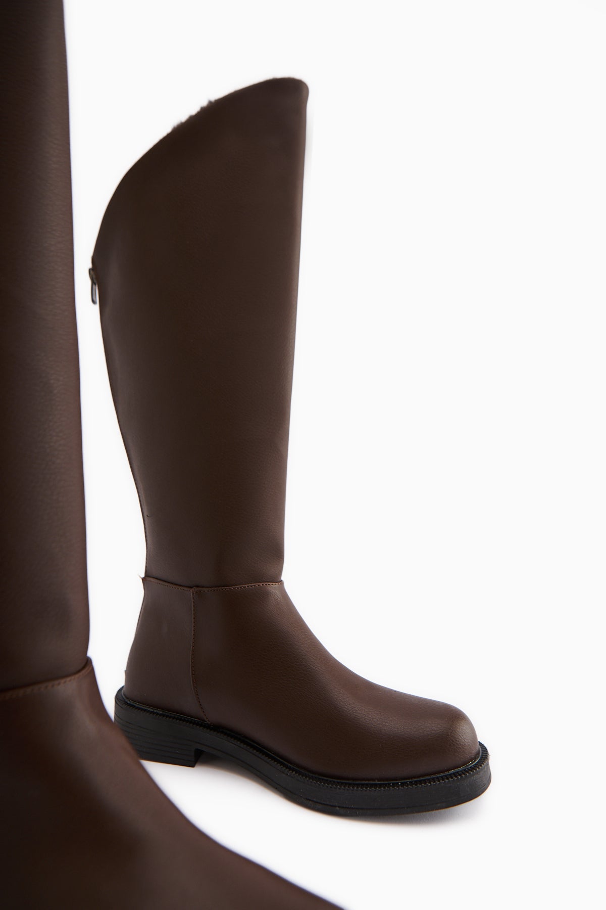 Gigi Kahve İçi Kürklü Katlanabilir Arkadan Fermuarlı Çizme