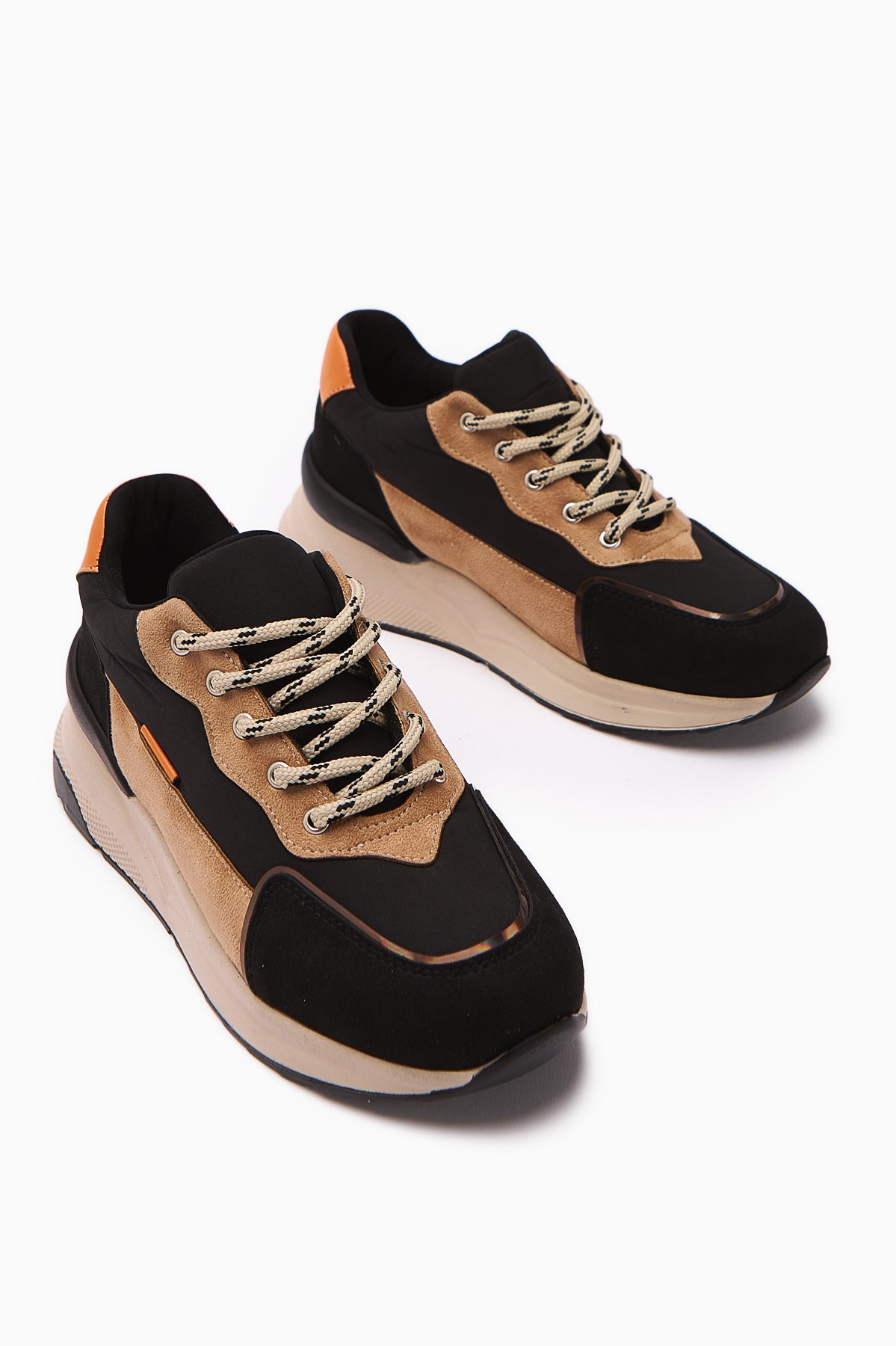 Tuana Siyah Nud Bağcıklı Kadın Sneakers Ayakkabı
