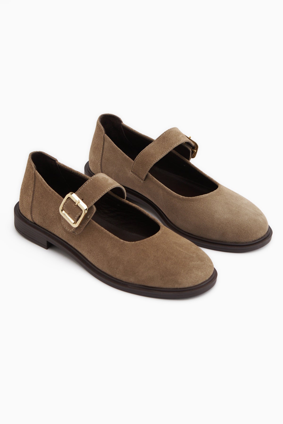 Senta Hakiki Deri Vizon Süet Tokalı Kadın Günlük Ayakkabı