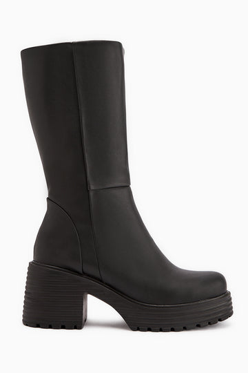 Roseann Siyah Kalın Tabanlı Platformlu Uzun Bot