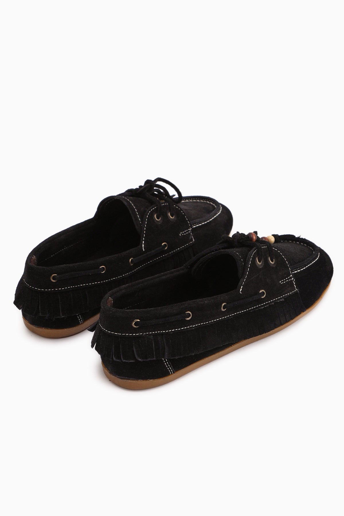 Rania Hakiki Deri Siyah Kadın Loafer Ayakkabı