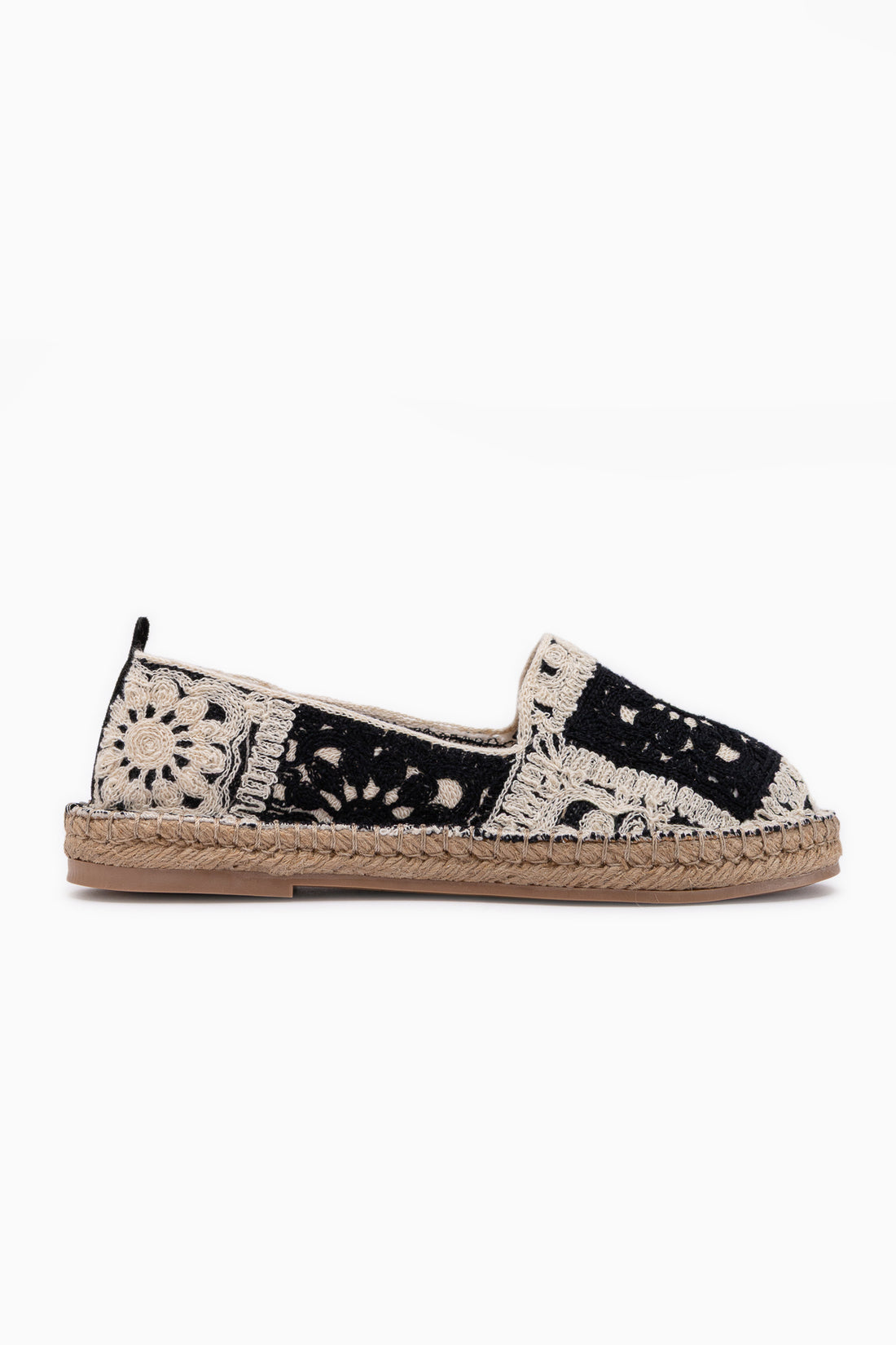 Rosie Siyah Bohem Örgü Desenli Espadril Loafer Kadın Ayakkabı