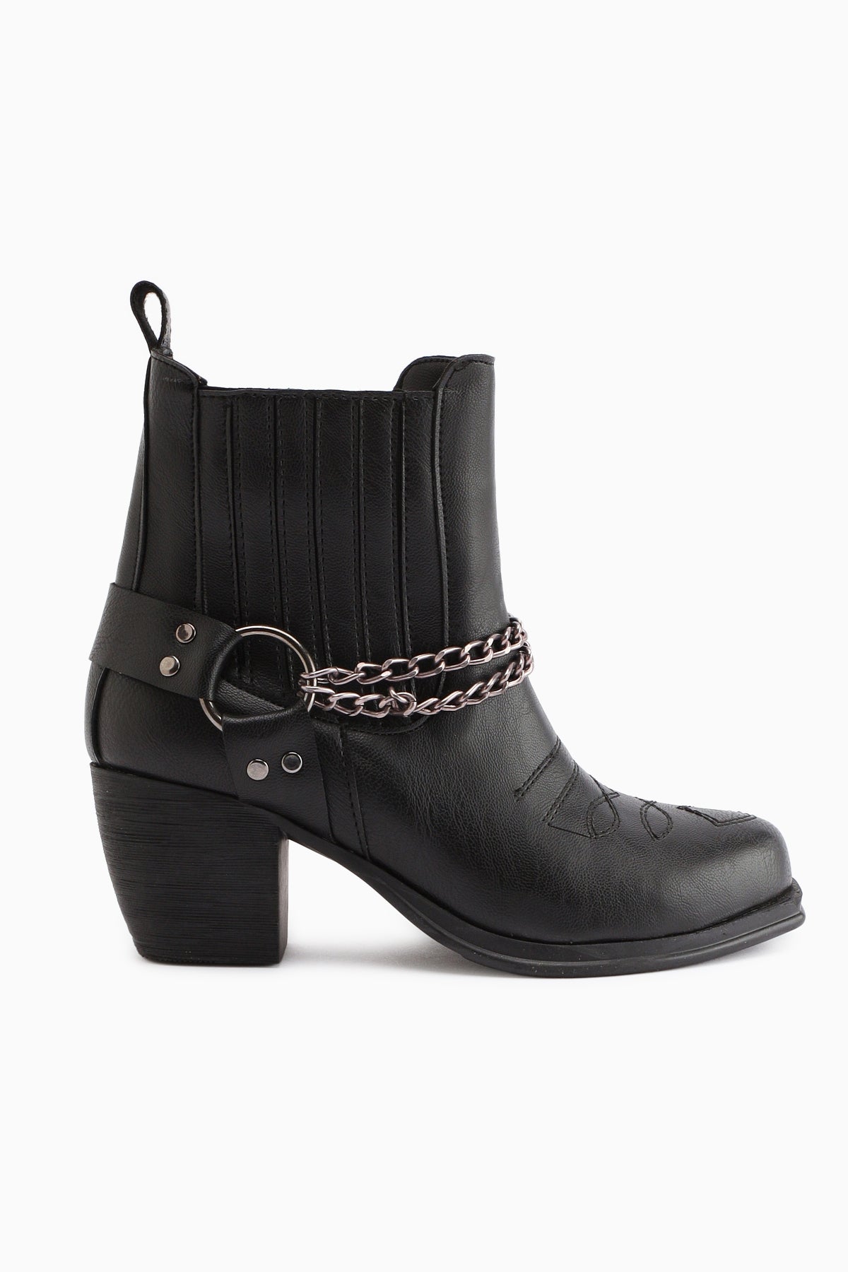 Deana Siyah Nakışlı Kadın Western Bot