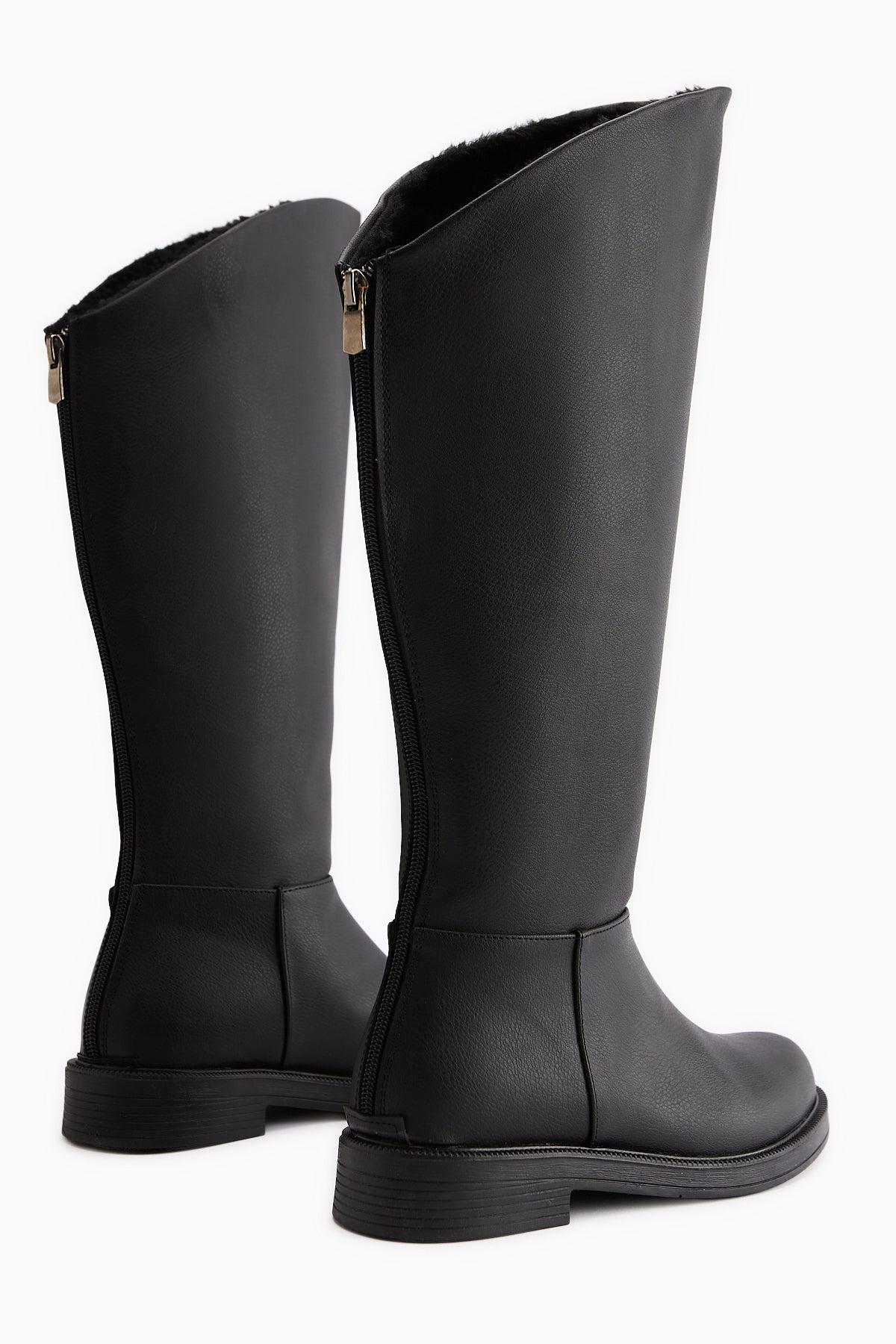 Gigi Siyah İçi Kürklü Katlanabilir Arkadan Fermuarlı Çizme