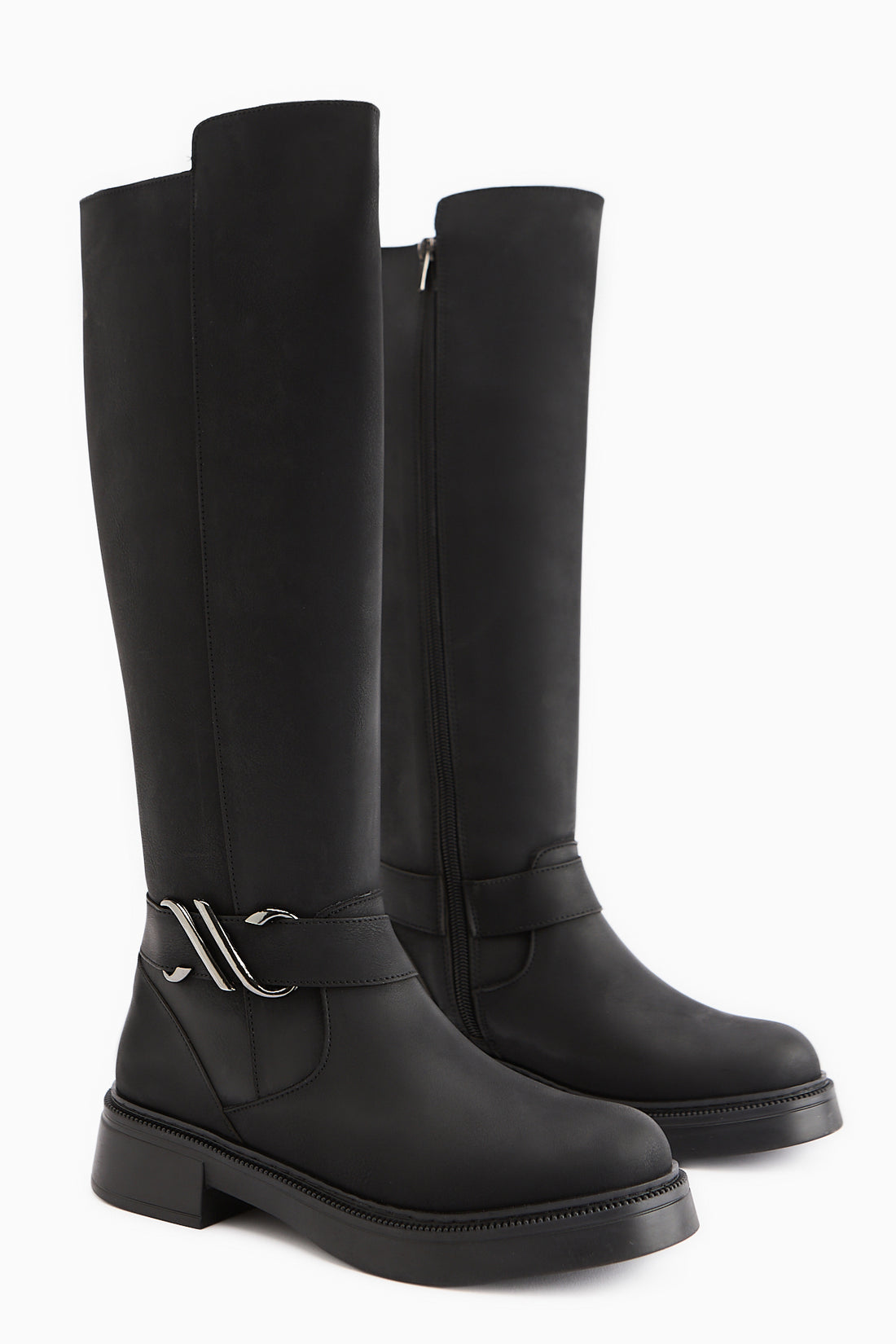 Birgita Siyah Toka Detaylı Fermuarlı Çizme