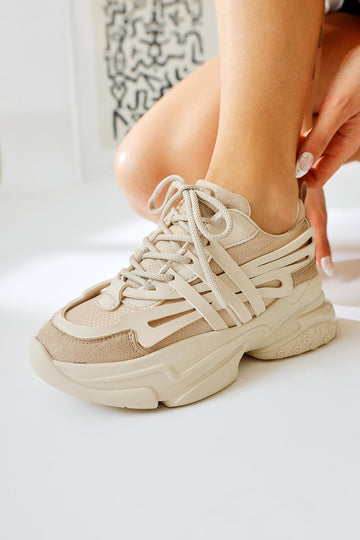 Eddy Vizon Asimetrik Kesim Deri Detaylı Paraşüt Kumaş Sneakers