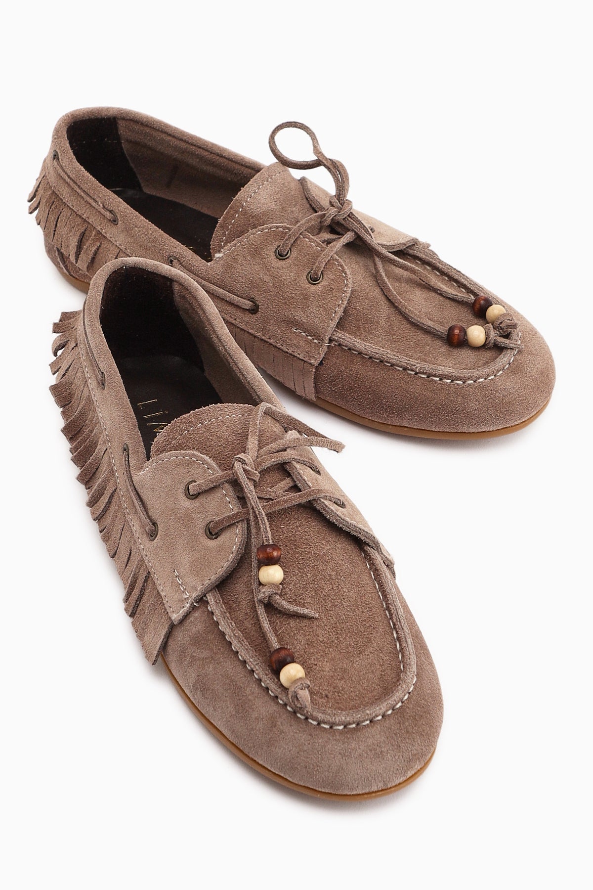 Rania Hakiki Deri Vizon Kadın Loafer Ayakkabı