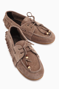 Rania Hakiki Deri Vizon Kadın Loafer Ayakkabı