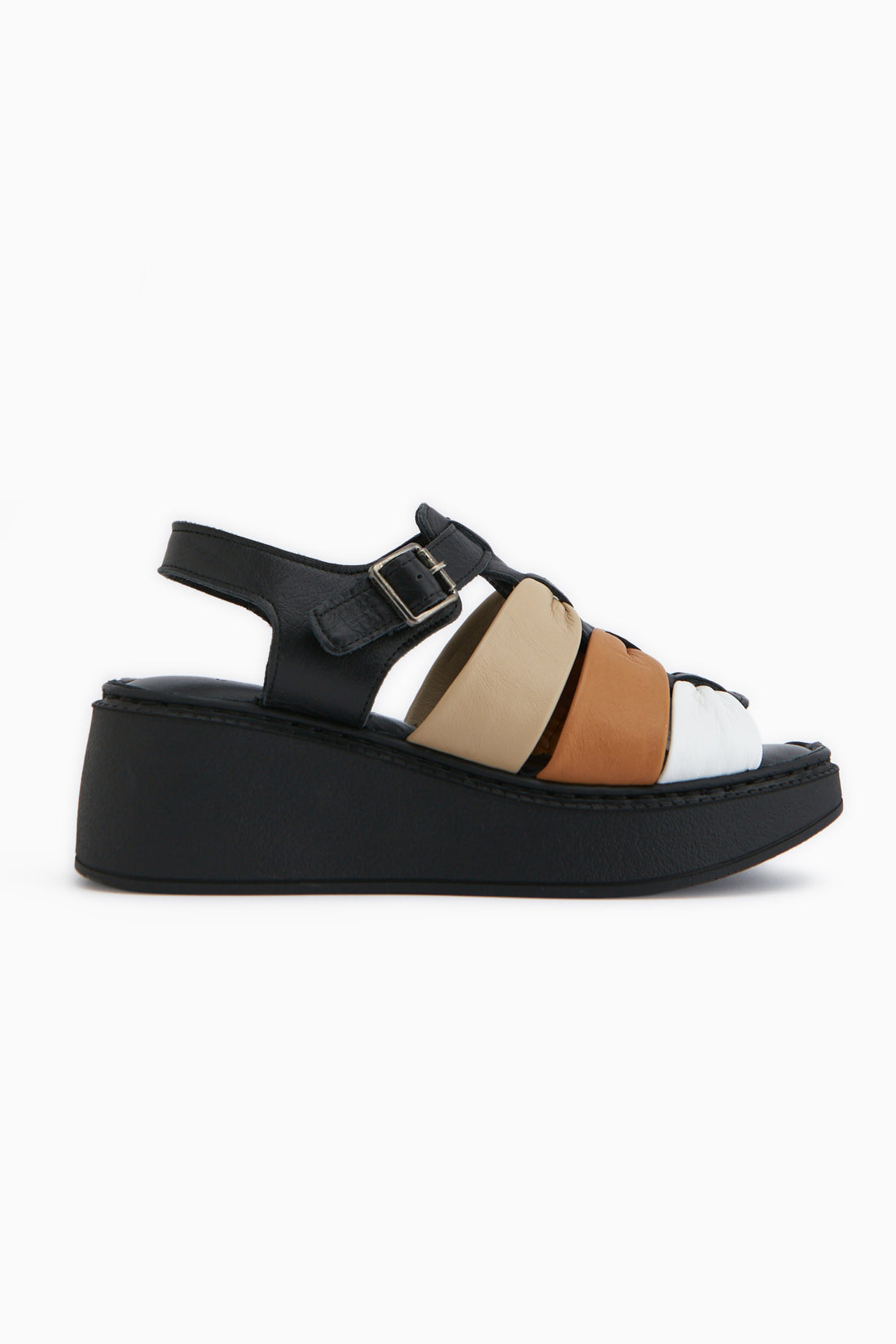 Larisa Hakiki Deri Siyah Kadın Sandalet