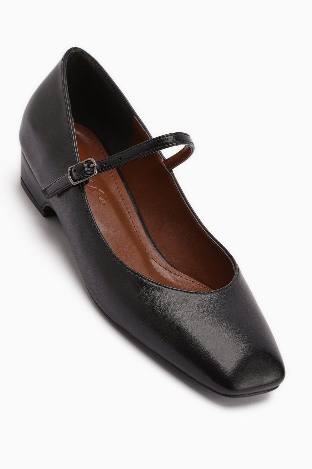 Yuphin Siyah Kısa Topuklu Kemerli Kadın Topuklu Ayakkabı