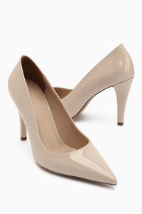 Nancy Ekru Rugan Kadın Topuklu Ayakkabı Stiletto