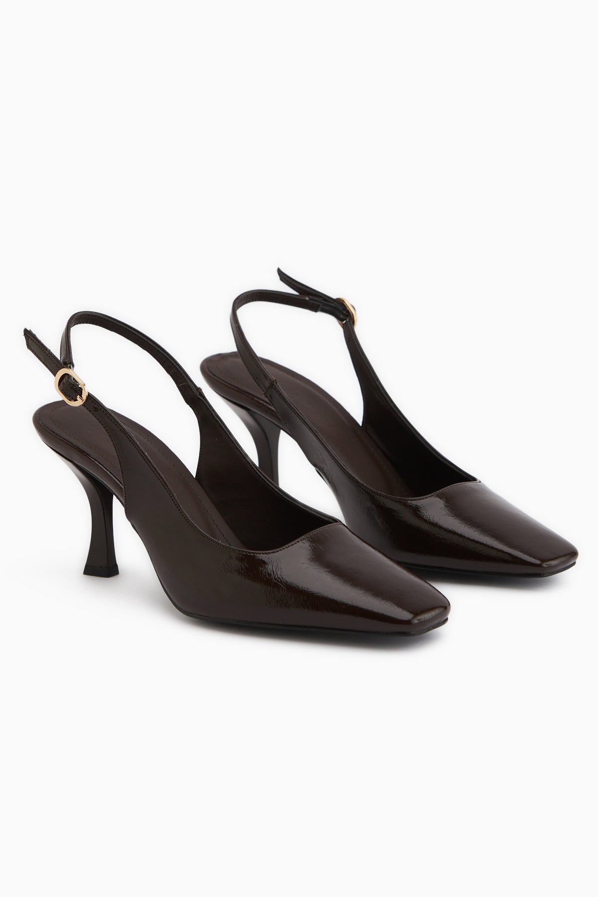 Senja Kahve Küt Burunlu Kadın Topuklu Ayakkabı