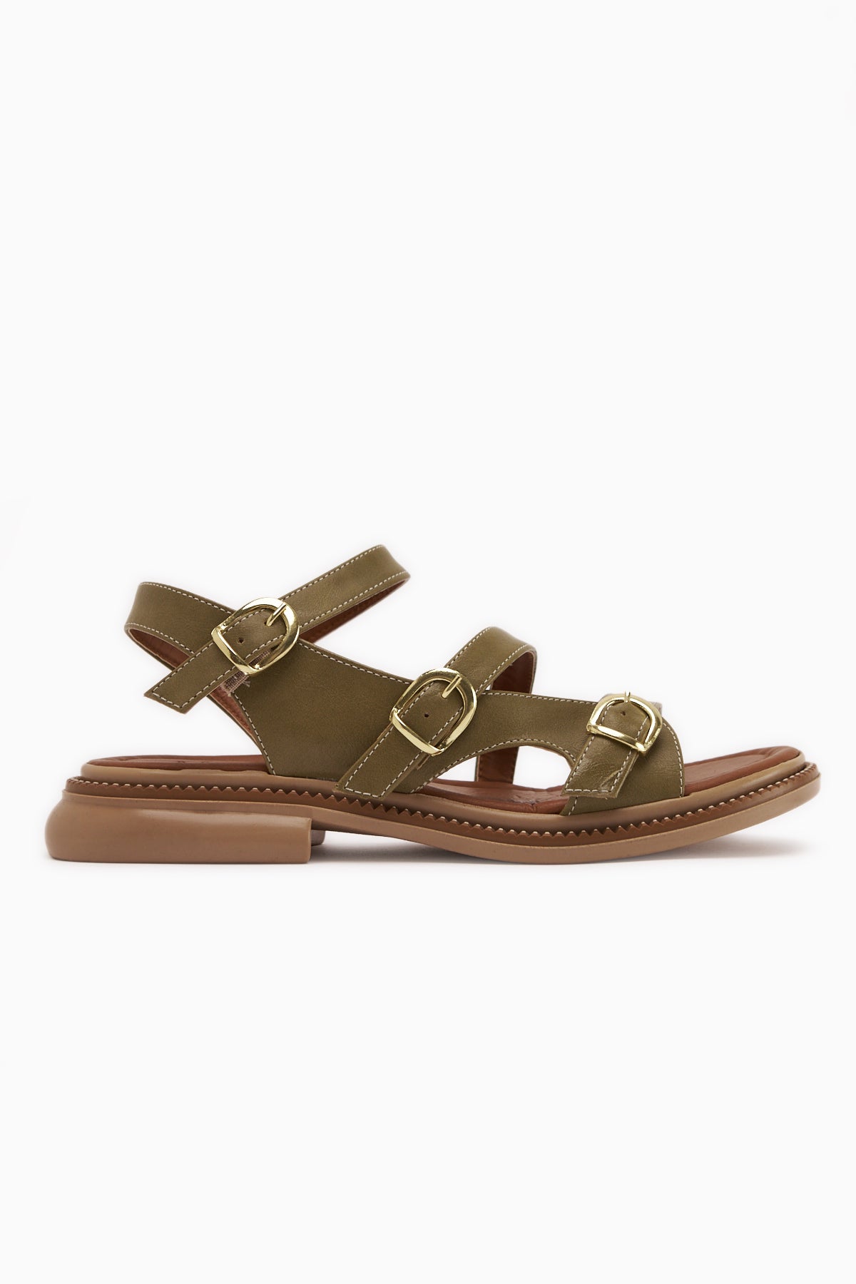 Myra Yeşil Çift Bantlı Kadın Sandalet