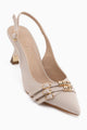 Rosy Bej Tokalı Kadın Topuklu Ayakkabı