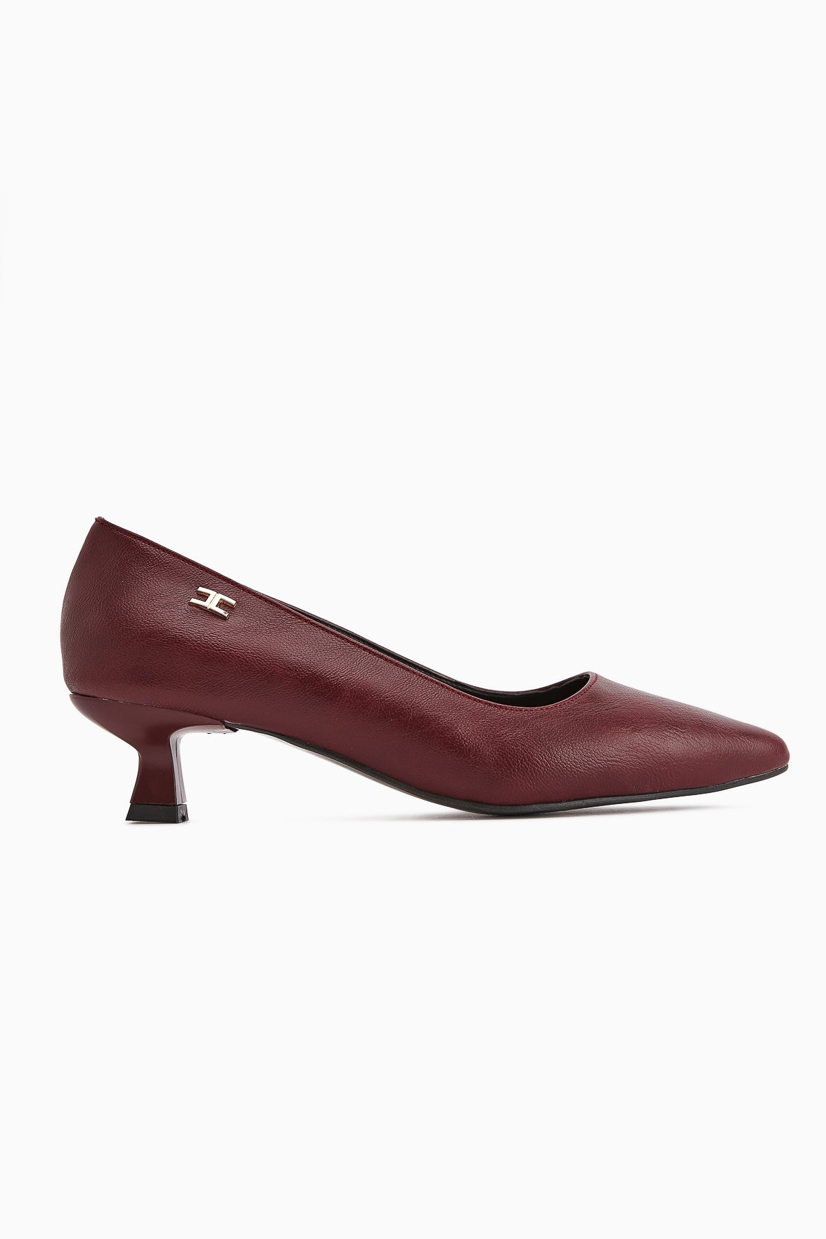 Wera Bordo Kısa Topuklu Ayakkabı Kadın Stiletto