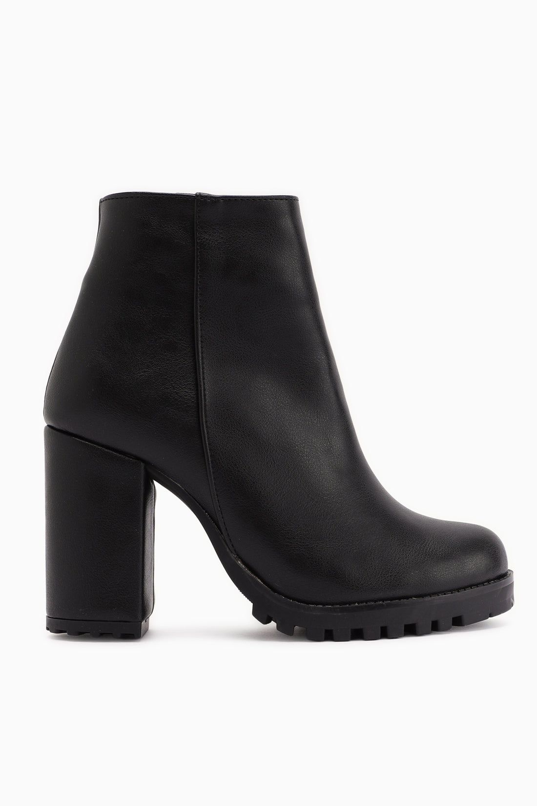 Bahiya Siyah Oval Burunlu Fermuarlı Topuklu Bot