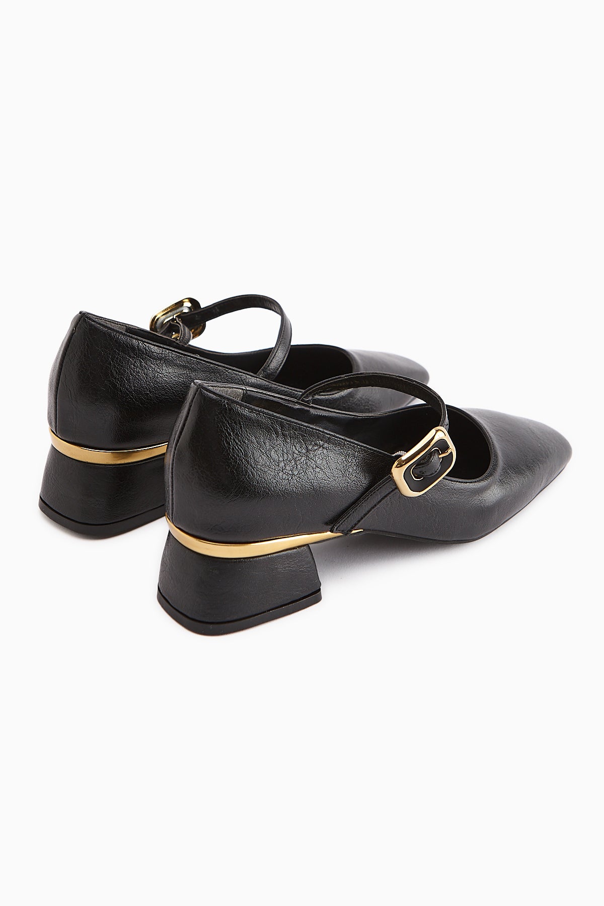 Abby Siyah Küt Burunlu Toka Detaylı Günlük Ayakkabı