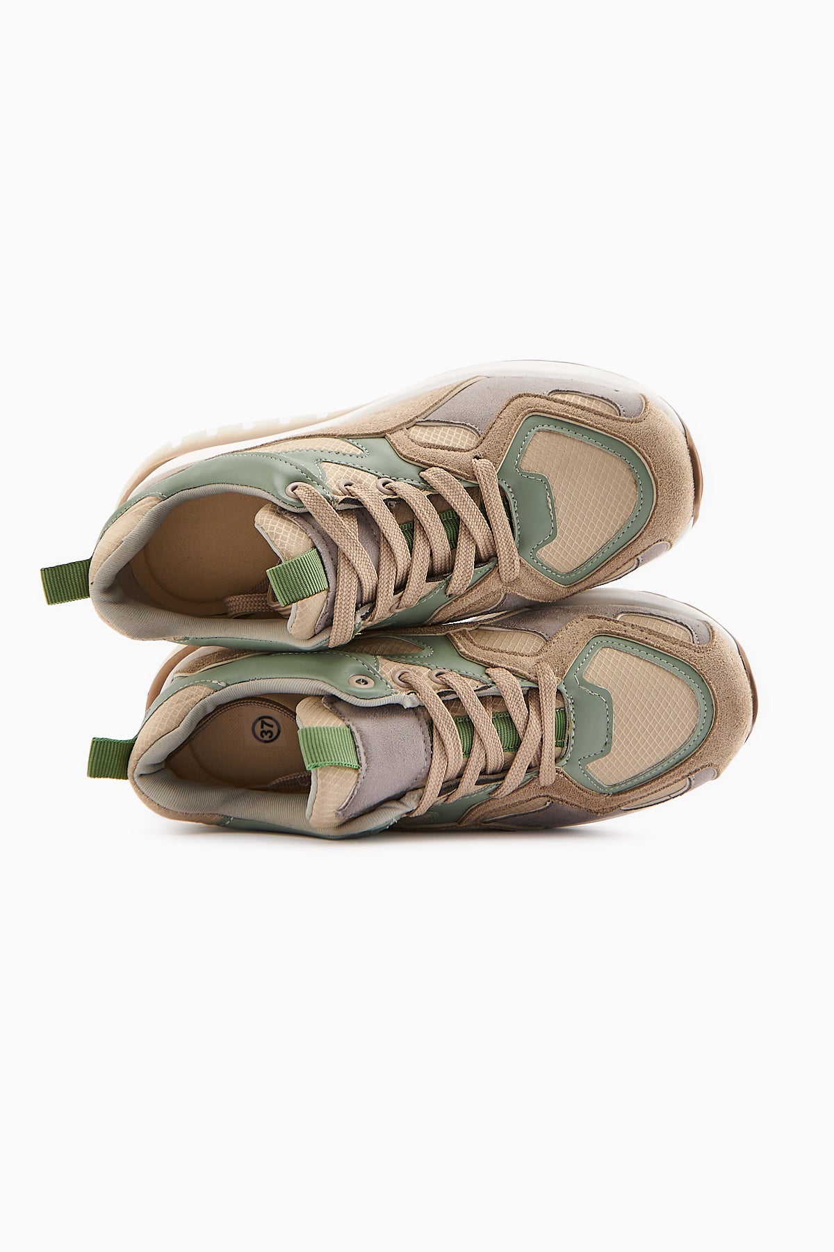 Klara Vizon Süet Yüksek Tabanlı Kadın Sneaker