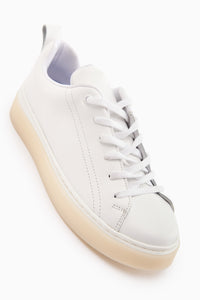 Lina Hakiki Deri Beyaz Kadın Sneaker Ayakkabı