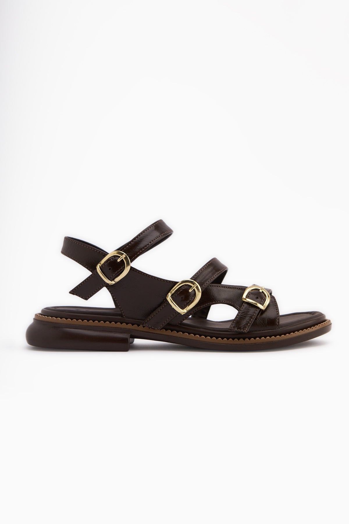 Myra Kahve Çift Bantlı Kadın Sandalet