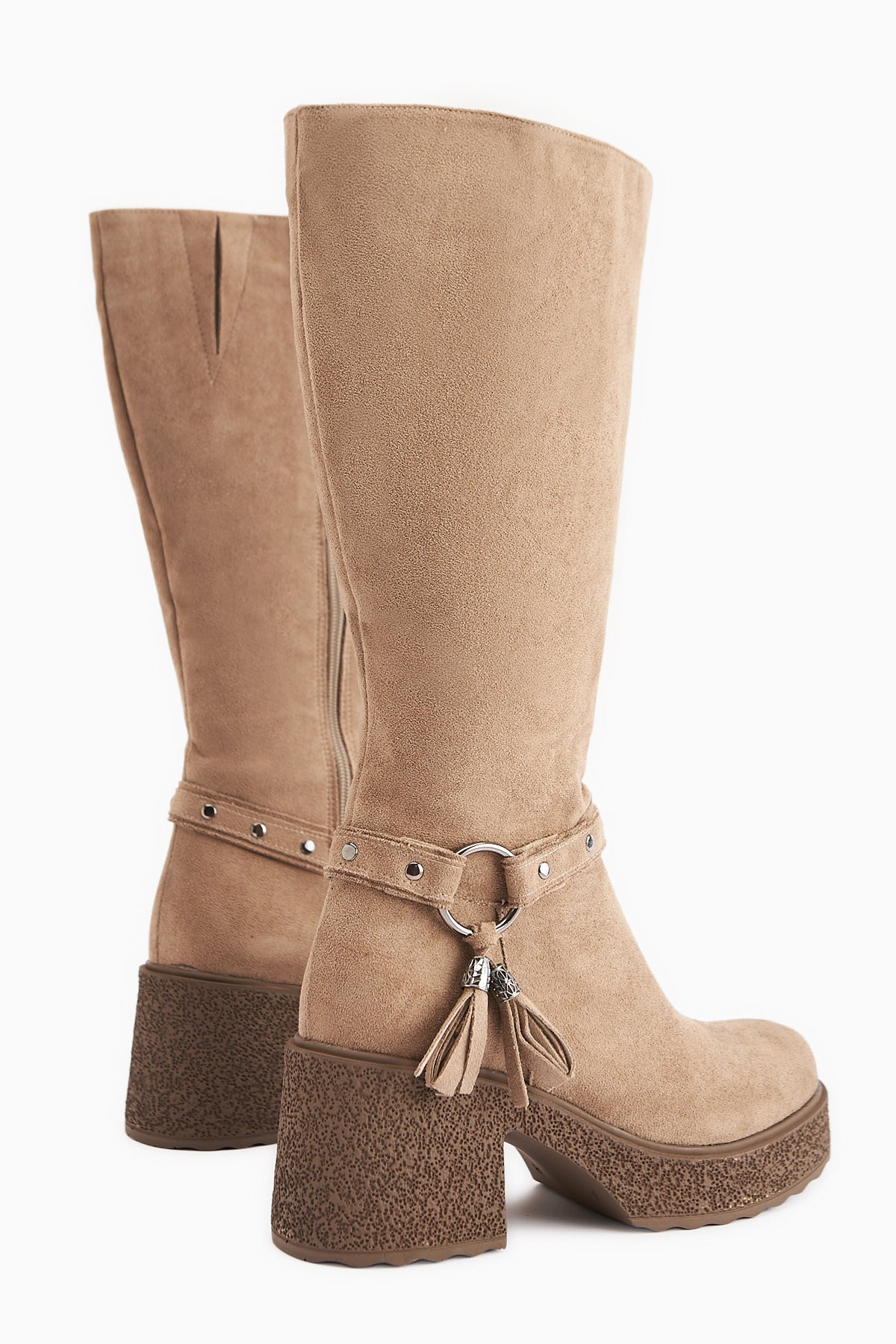 Kenzie Vizon Süet Bilek Detaylı Çizme