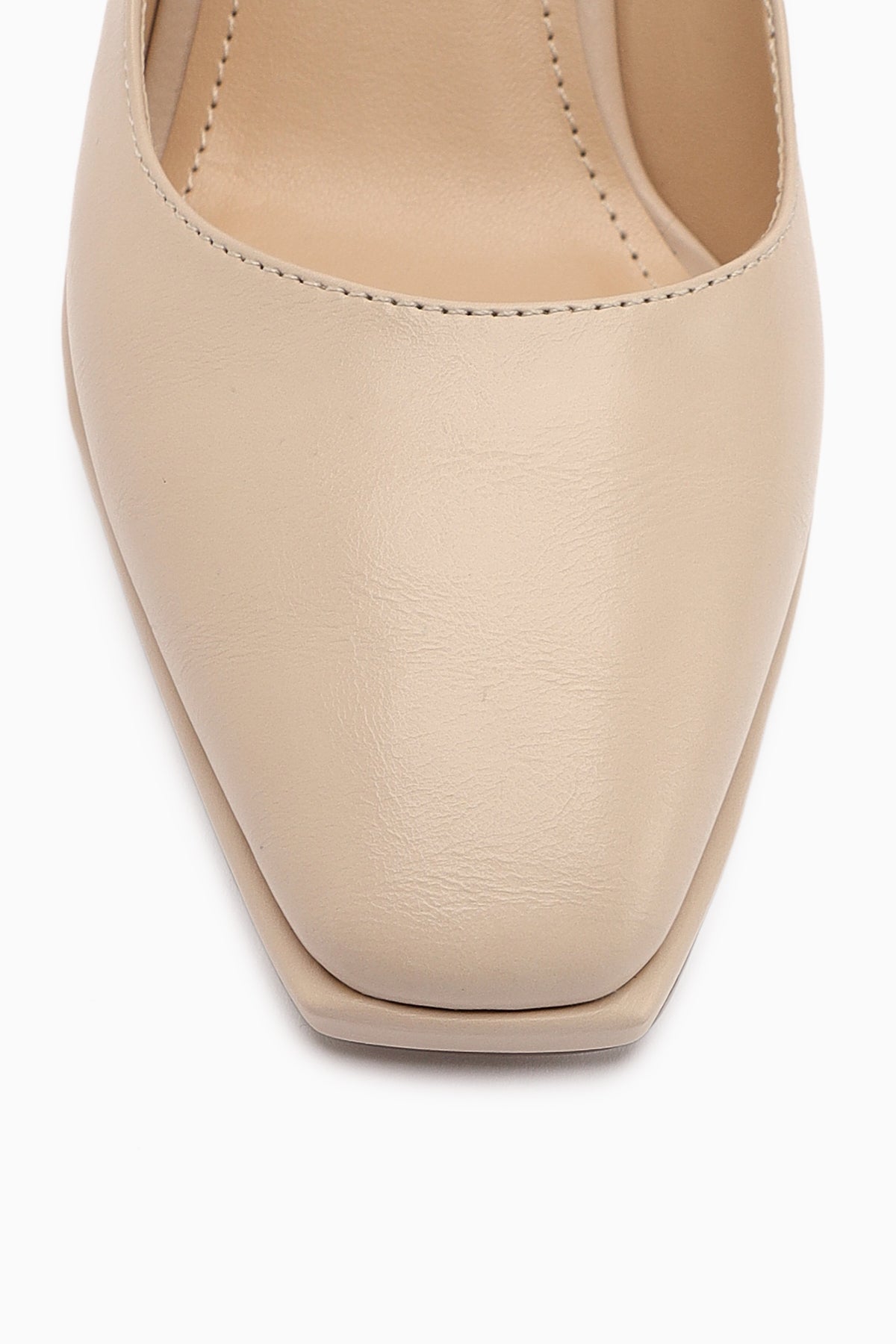 Doriana Bej Küt Burunlu Kadın Topuklu Ayakkabı